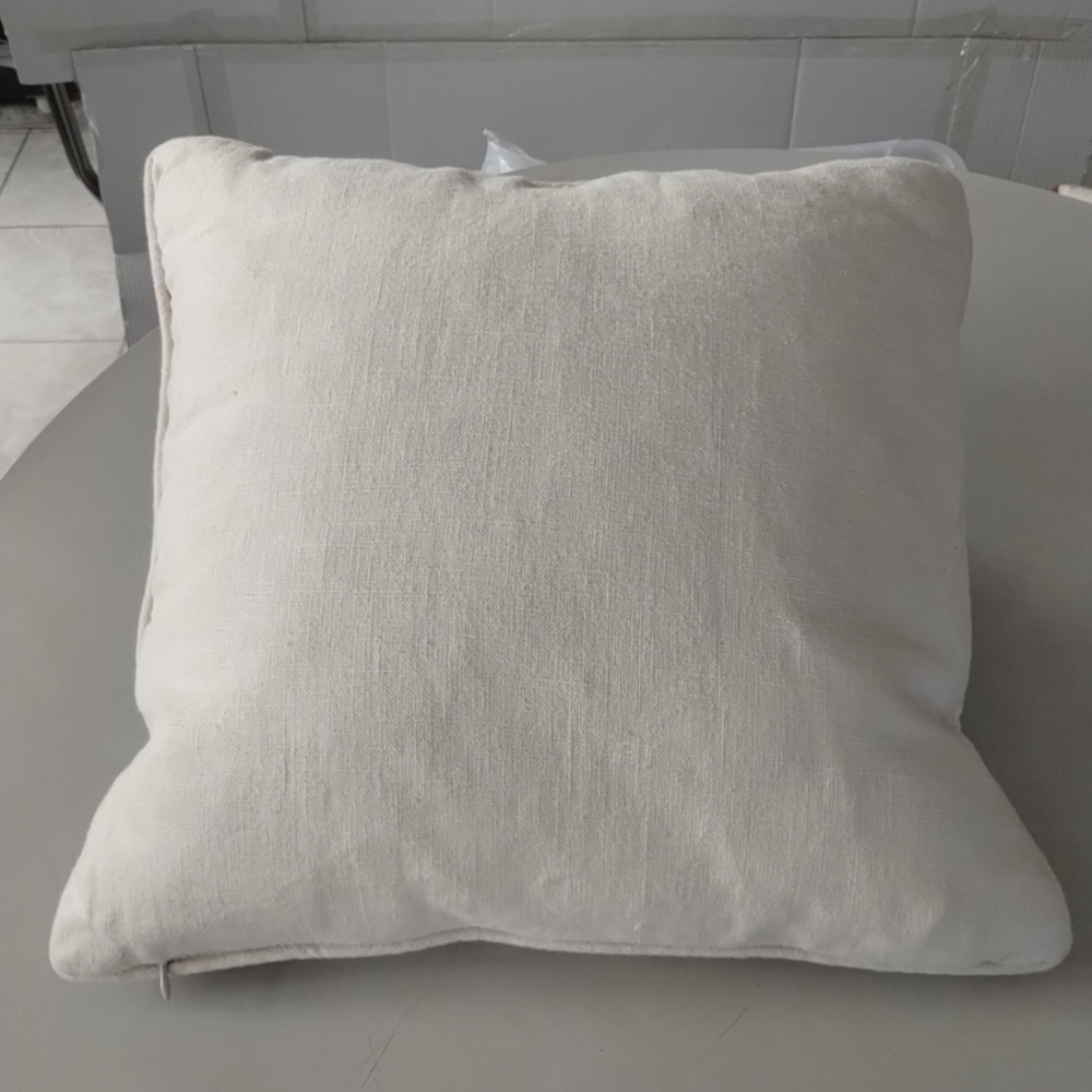 Embroidered Birds & Floral Accent Pillow Cream Cottagecore Shabby Chic Nature - Picture 7 of 10